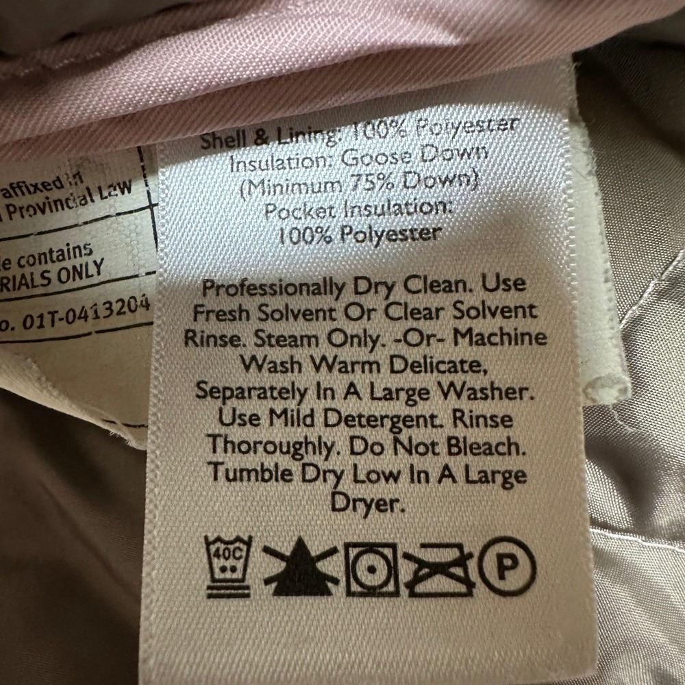 Eddie Bauer Premium Quilted Goose Down Puffer Jacket Pink Snap Flap Pockets Sz L - Picture 7 of 14